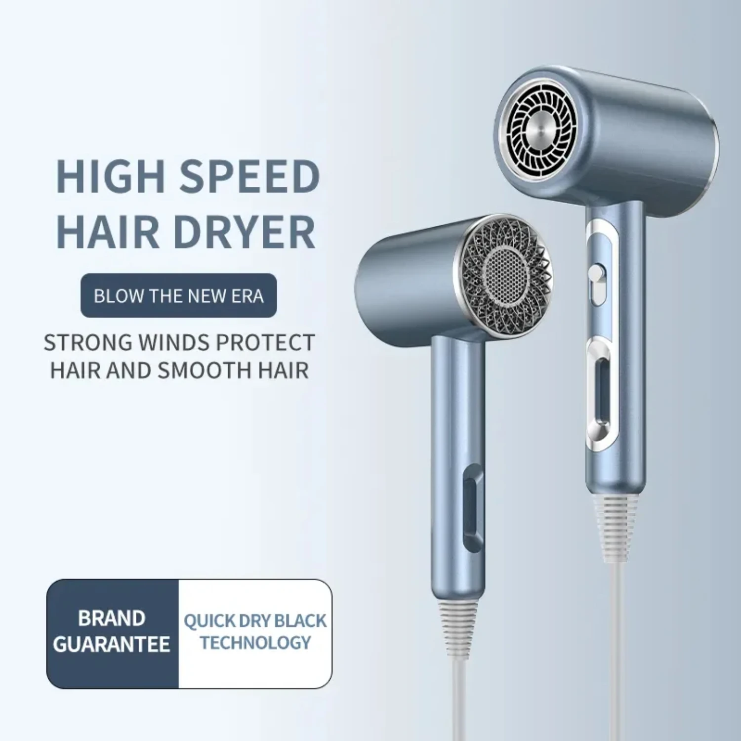 Travel Hair Dryer with Strong Wind Speed and Low Noise for Fast Drying, High-Quality 1600W Hair Care Tool with Smooth Air Nozzle