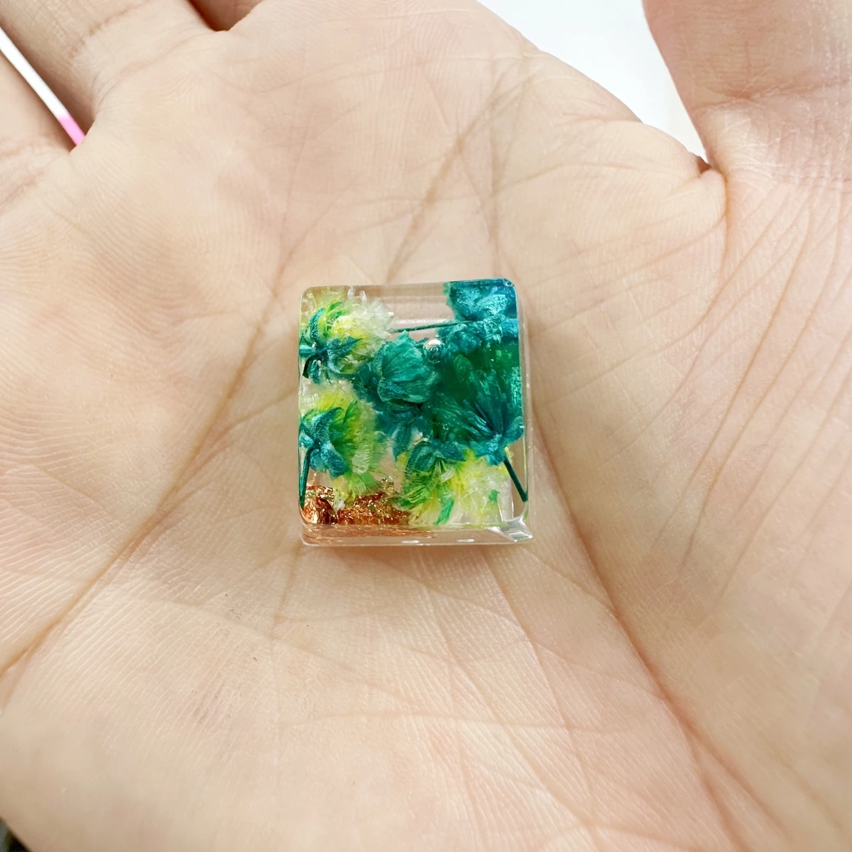 Kk-cokio diy tropfen kleber hoch transparente blume schlüssel kappe echte blume getrocknete blume voller stern mechanische tastatur schlüssel kappe 1 stücke