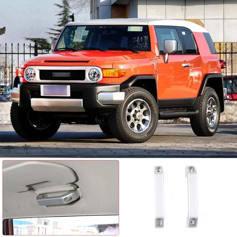 

For 2007-2021 Toyota FJ Cruiser Aluminum Alloy Silver Car Roof Inner Handle Car Interior Decoration Accessories (Replacement)