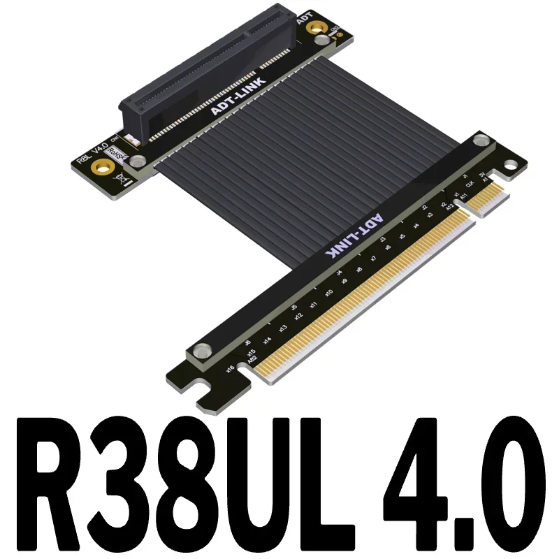 Cabo de extensão PCIe 4.0 X16 para x8 Placa de vídeo Servidor GPU vertical RTX3060 ETH Miner GTX3080ti RX5700xt