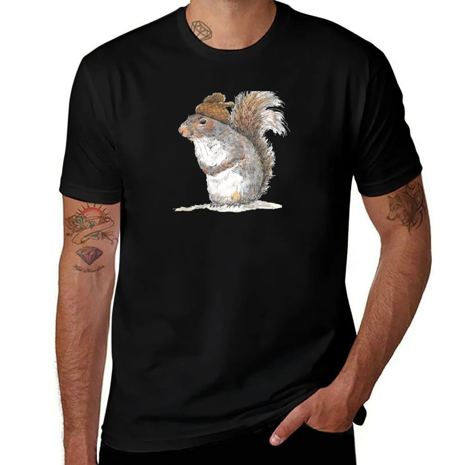 

Squirrel with an Acorn Hat T-Shirt man graphic t shirt man tshirt T-Shirt