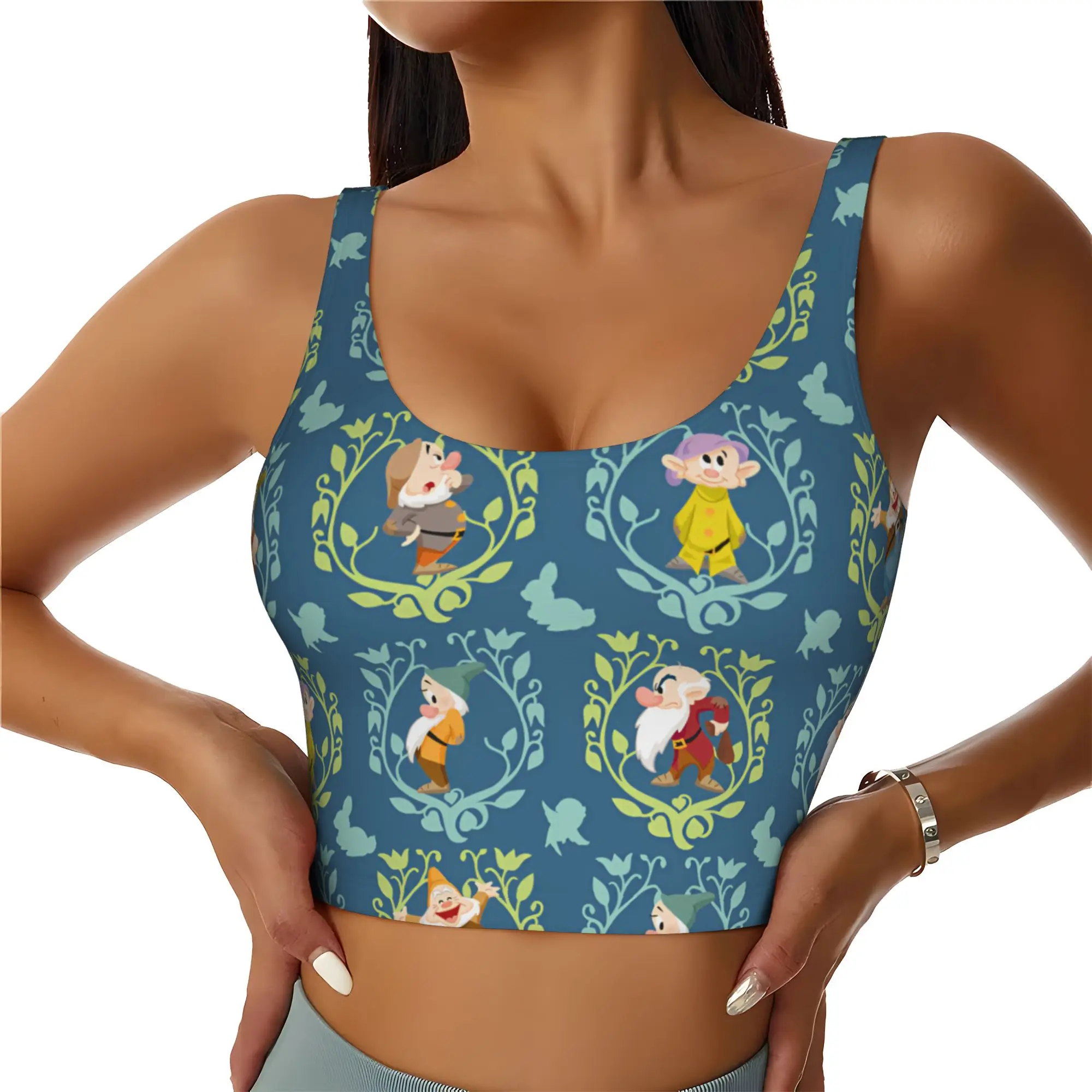 Custom Seven Dwarfs Workout Crop Tank Tops Women's Anime Manga Running Sports Bras
