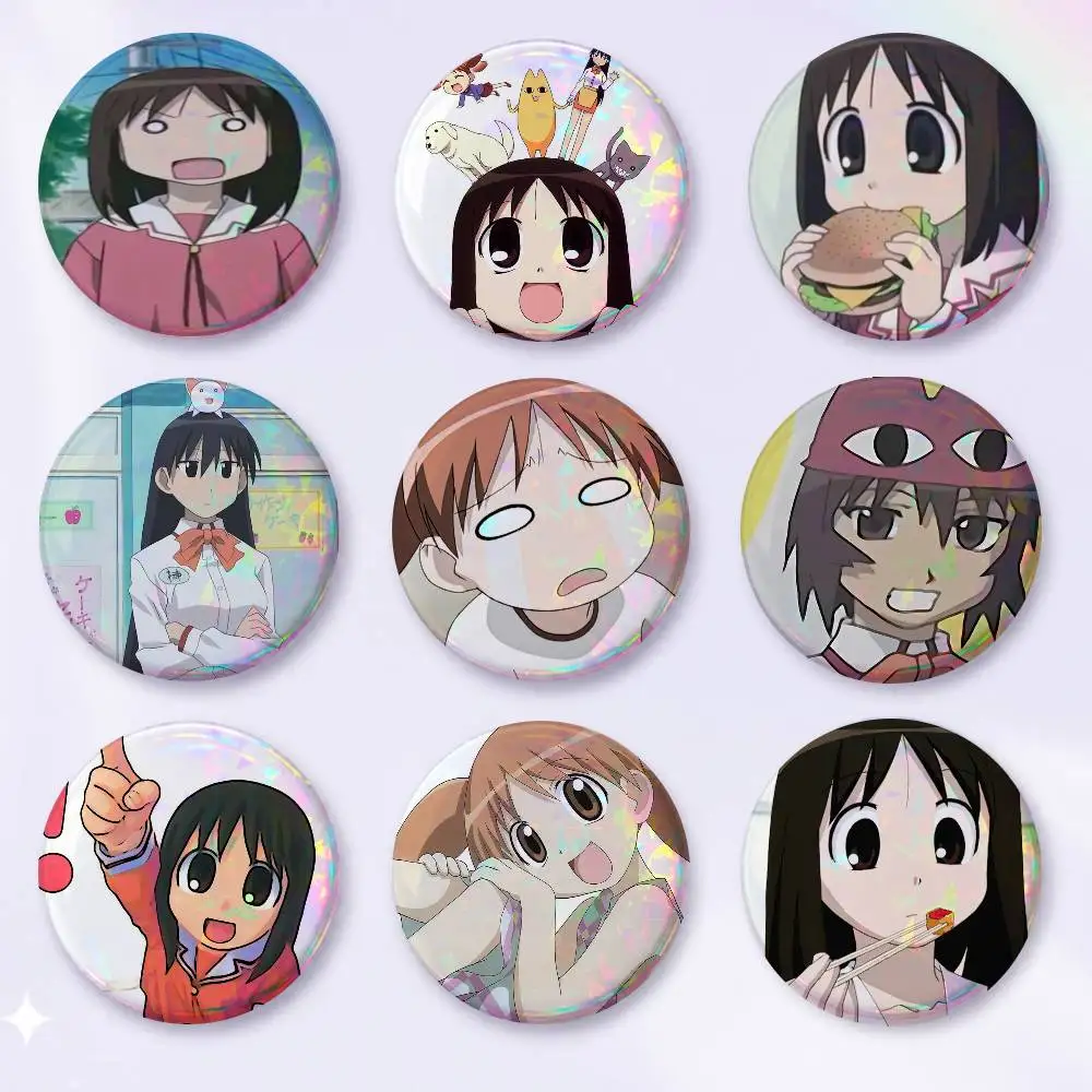 A-A-Azumanga Daioh-h Cartoon Round Brooches On Backpack Jacket Acrylic Button Pins Collection Gifts
