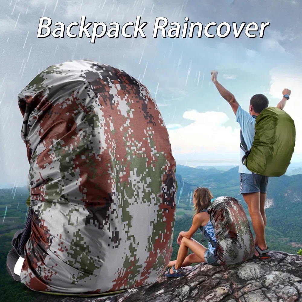 Taktische Wasserdichte Rucksack Abdeckung Staubdicht Sport Taschen Regen Abdeckung Outdoor Wandern Camo Rucksack Schutzhülle 35-80L – Detail 4