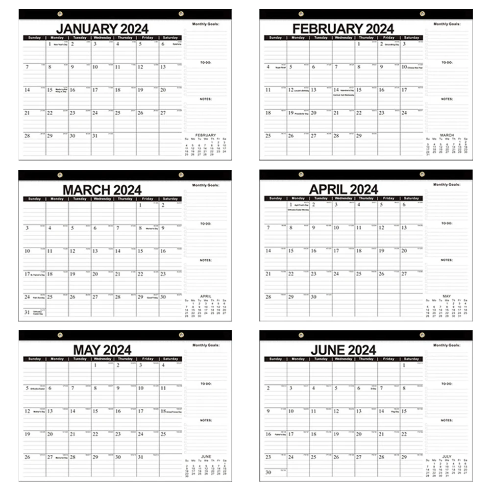 

Clear Printed Household Hanging Calendar Monthly Wall Planner Office Supply Daily Calendar Sturdy Design Blank Writing Space