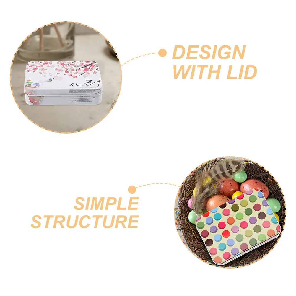 

6Pcs Decorative Metal Tinplate Storage Box Small Cookie Containers Candy Card Box Organizer Metal Tins Decorative Storage Boxes