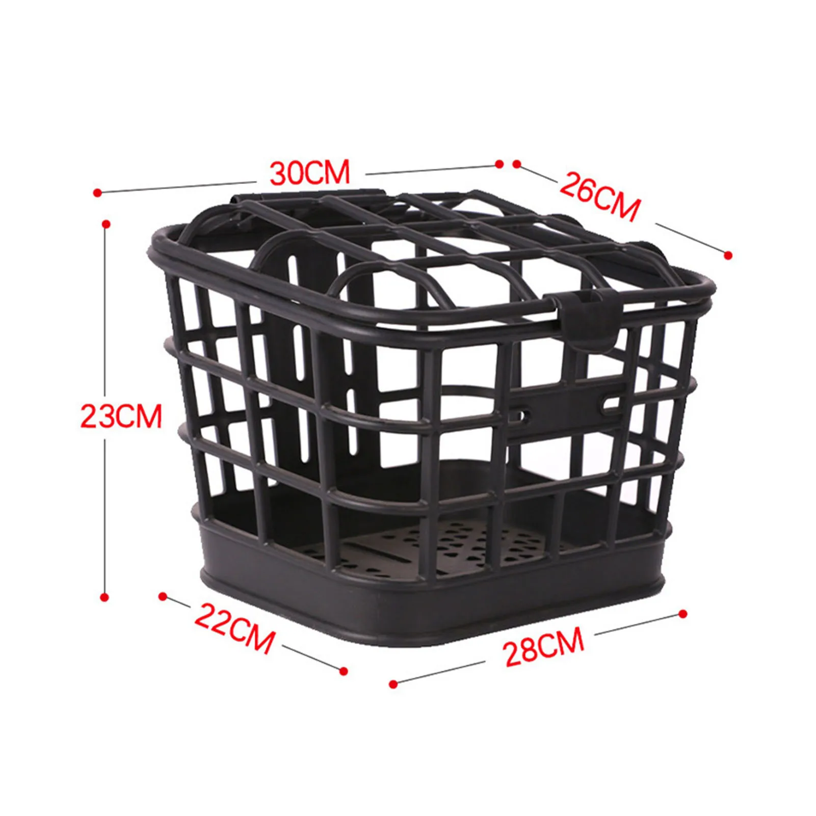 Bike Front Basket Large Capacity Anti Extrusion Black PC Material Detachable Bike Basket with Lid for Electric Bike