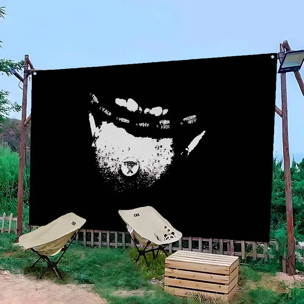 Rapper Ken Carson A Great Chaos Cartoon-Flagge, Wandbehang, Banner, Dekoration, Haushaltsdekoration