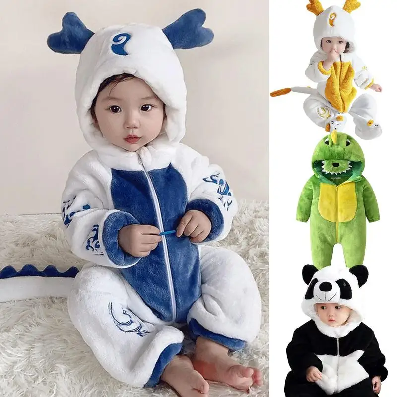 

Onesie Costumes For Toddler Children Cartoon Jumpsuit For Winter Hooded Onesie Halloween Dress Up For Traveling Halloween Party