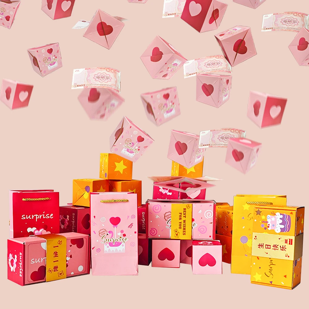 Paper Popping-Up Prank Gift Boxes Novelty Meaningful Gift Bag Valentine's Day Gifts