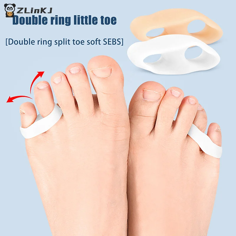▶ Corrector de silicona para Hallux Valgus, Gel para el cuidado de los pies, separador de dedos, Protector de dedo pequeño, alisador de juanete, herramienta de pedicura, 1 par