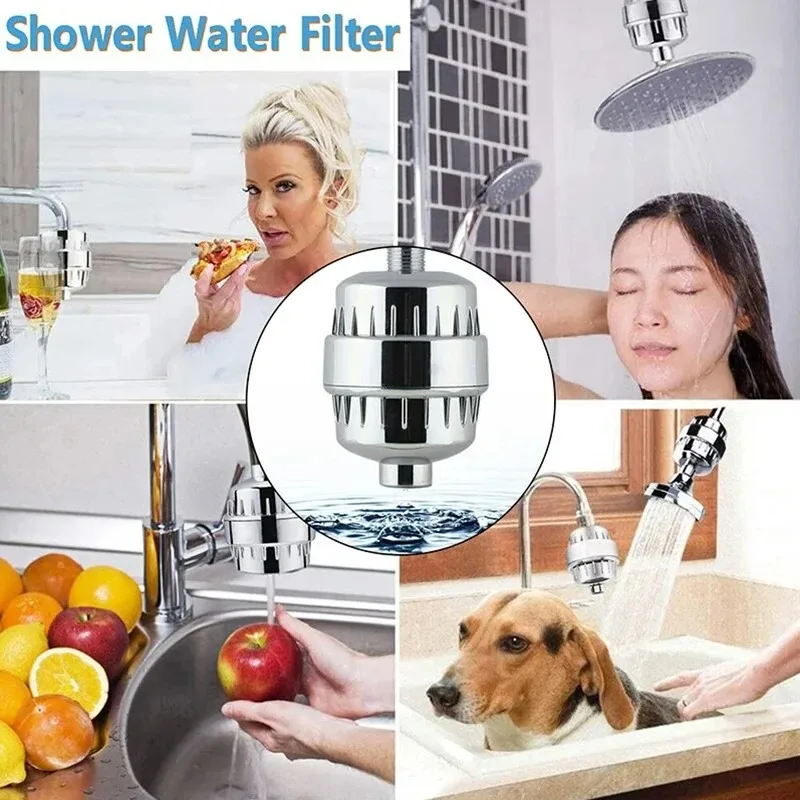 Shower Head Level 15/20/25 Water Purifier Household Shower Filter Chlorine Removal Water Heater Pre Filtration Water Purifier