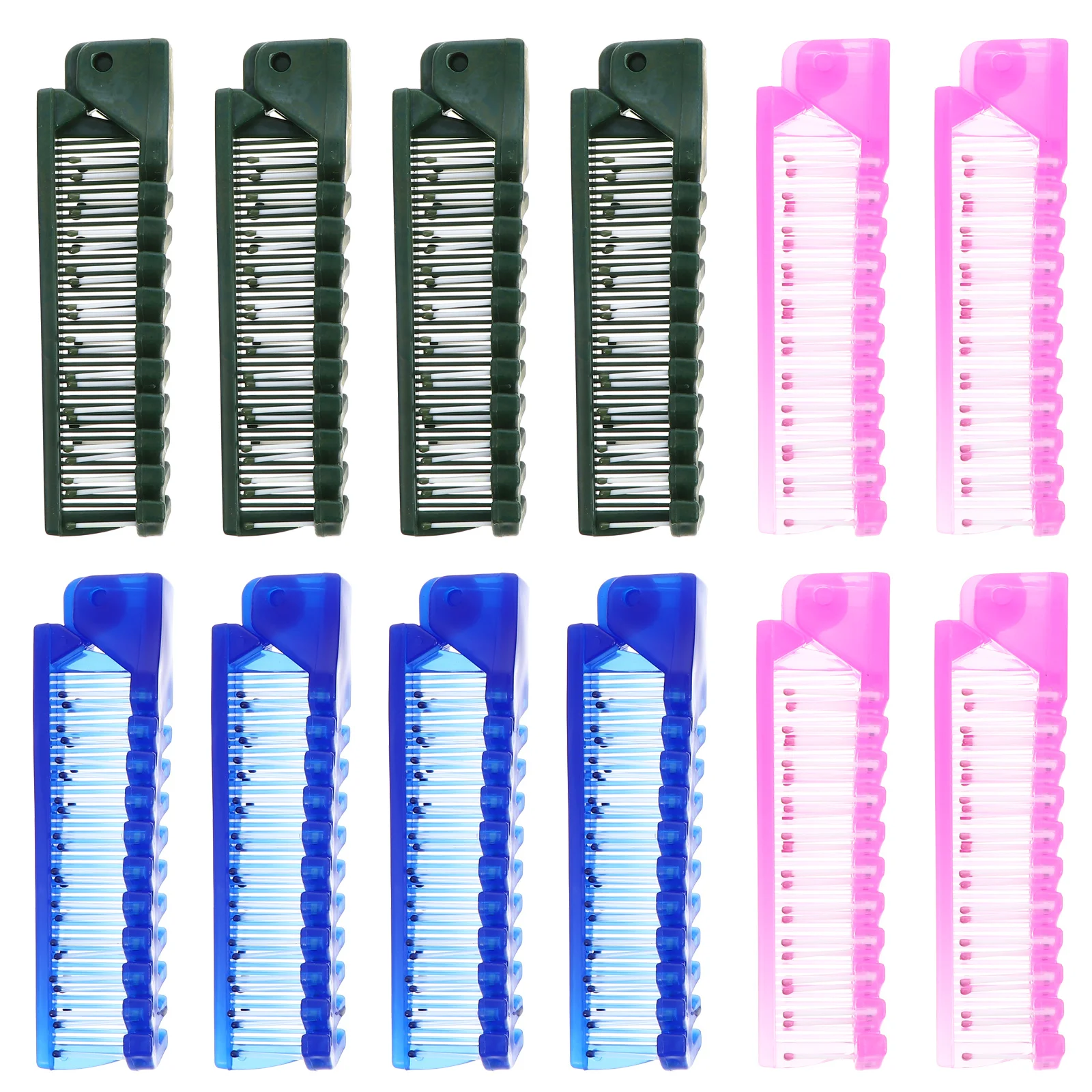 

12Pcs Foldable Hair Combs Portable Anti-Static Plastic Travel Combs Salon Haircut Tools Compact Design Hair Comb