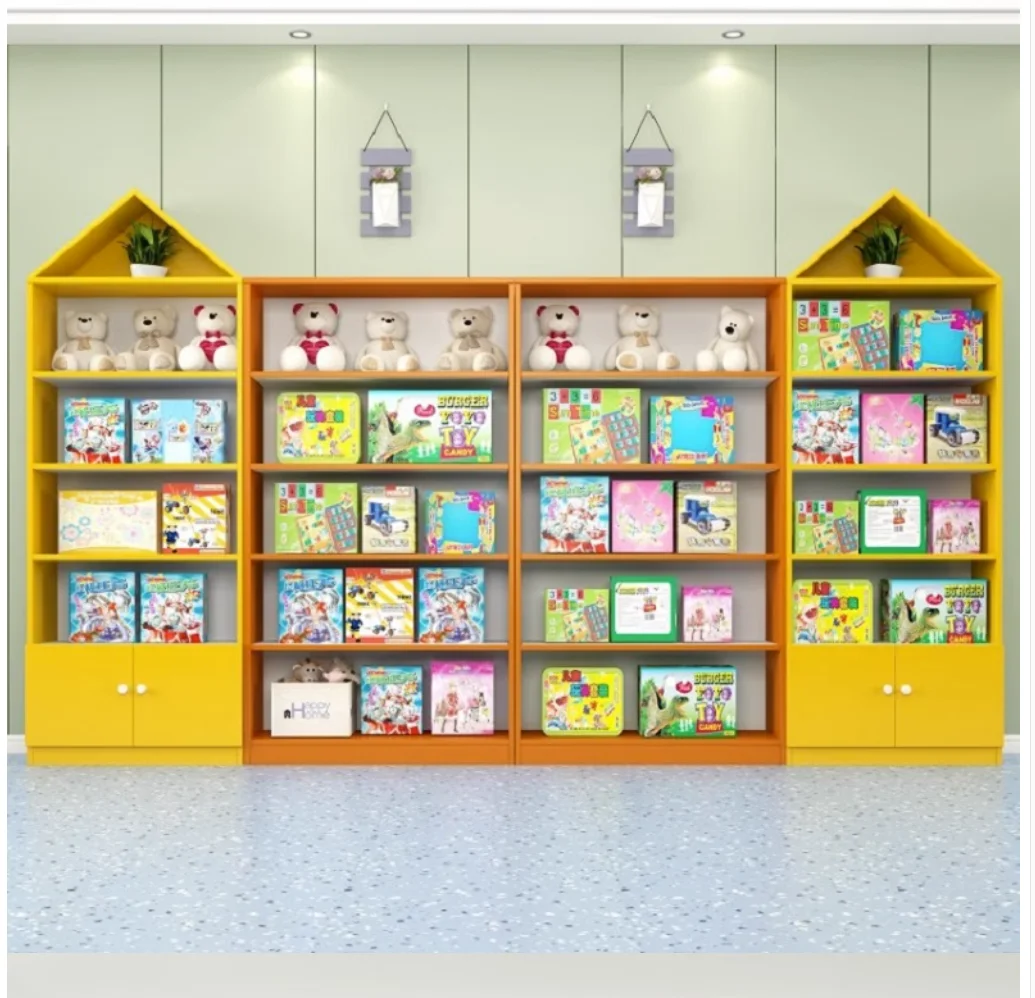 Toy store shelf display cabinet Wooden shopping mall children's playground handmade display rack