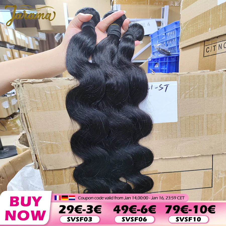 28 30 Inches Human Hair Bundles Body Wave 100% Brazilian Human Hair Bundles Raw Hair Bundles 1/3/4 PCS Human Hair Bundles Weaves Fast Delivery 3 Days France