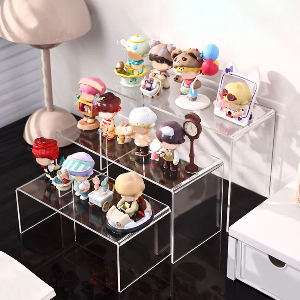 Acrylic Display Shelf Figure Doll Stand Perfume Cupcake Holder Jewelry Rings Display Glasses Lipstick Organizer Transparent Rack