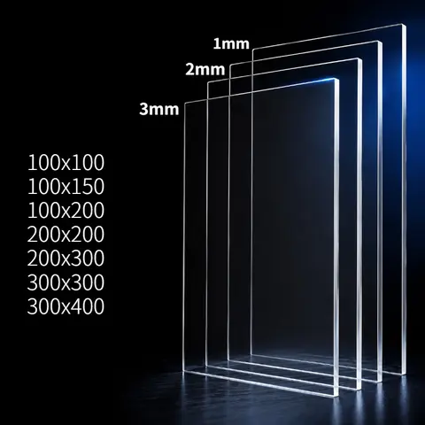 High Clear Colorless Plexiglass Sheet 1/2/3mm Thick Acrylic Plate 1/2/3Pcs Aquarium Photo Frame DIY Cutting Craft