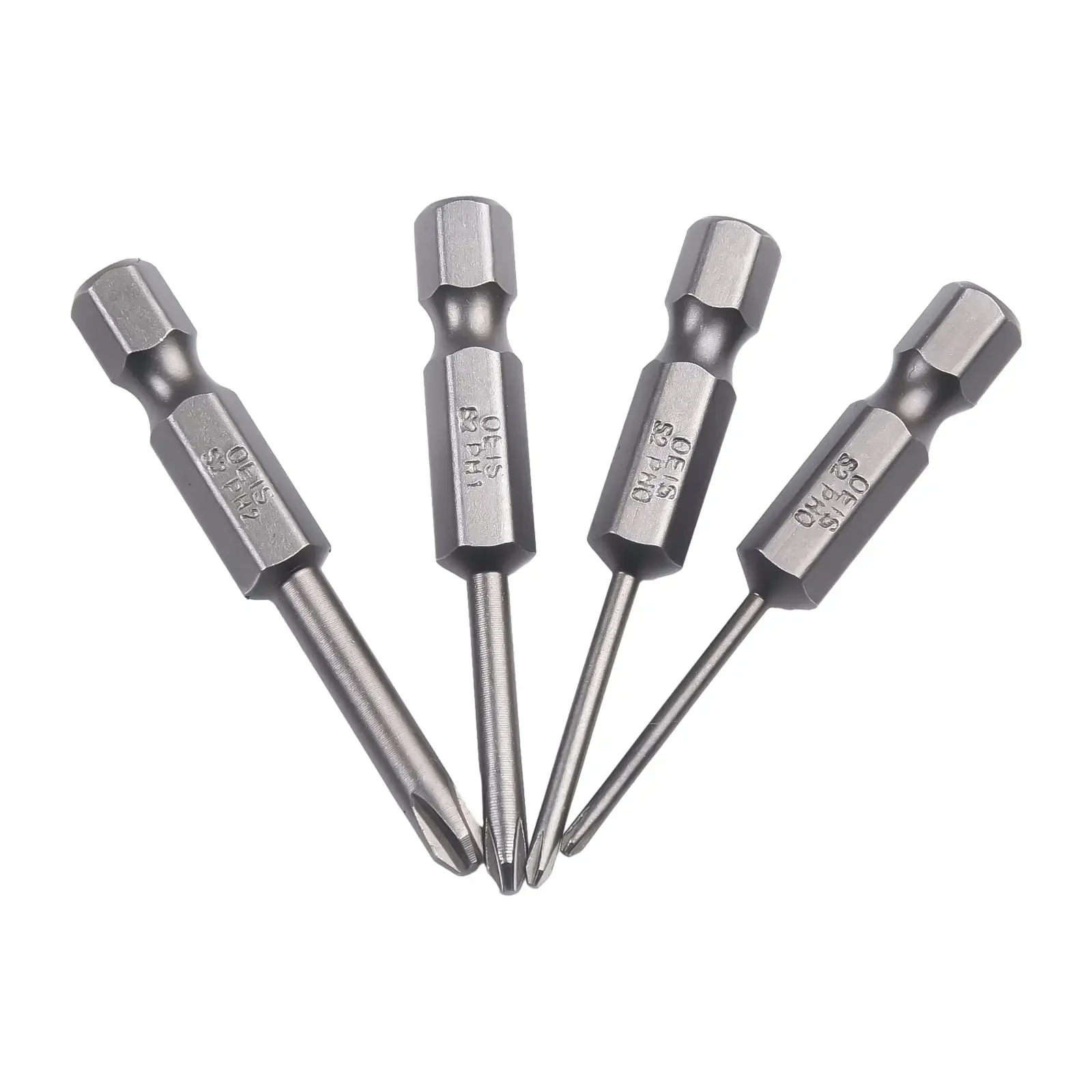 4 Pcs 50mm Cross Screwdriver Bits 6.35mm Hex Shank PH00/PH0/ PH/PH2 For Electric Screwdriver Drill Power Tool Accessories