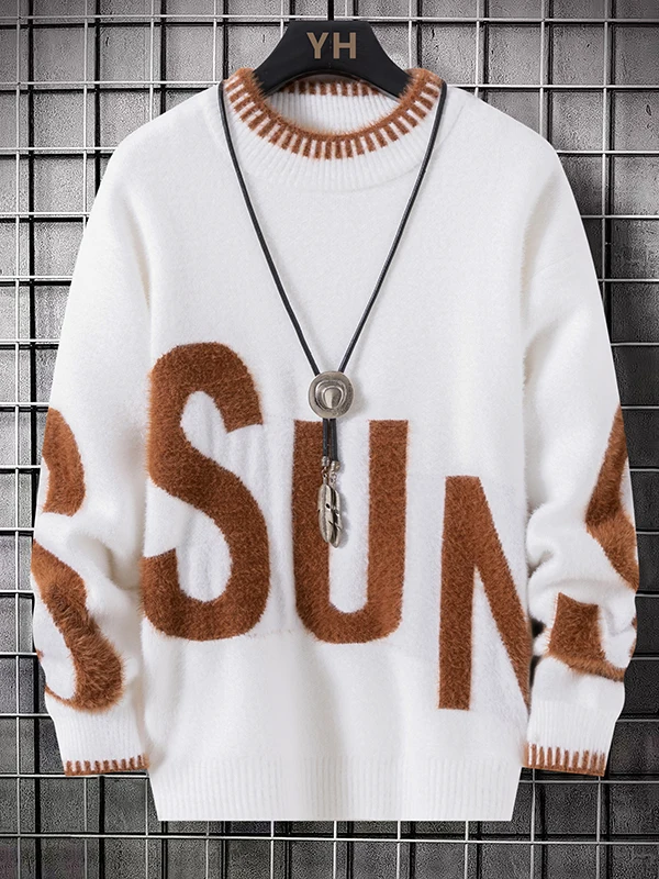 

Теплый вязаный свитер для мальчиков, не скатывающийся, в университетском стиле, верхняя одежда для подростков, модный, мягкий, из двойного начесного полиэстера и нейлона.