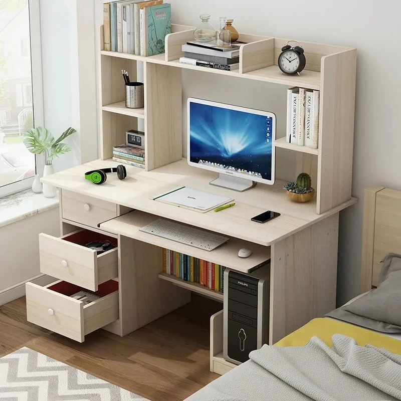 Simple Laptop/PC desktop desk with bookshelf/bookcase  assembly Children's study desk Student office writing computer desk