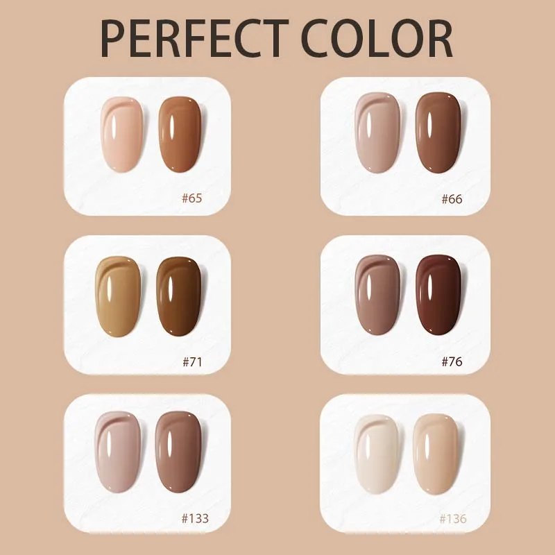 طلاء جل بقاعدة مطاطية مثالية اللون 12 مللي طلاء أظافر جل بني يجب أن يكون لدى الخريف والشتاء علاج ضوء الأشعة فوق البنفسجية لفن الأظافر بنفسك #6