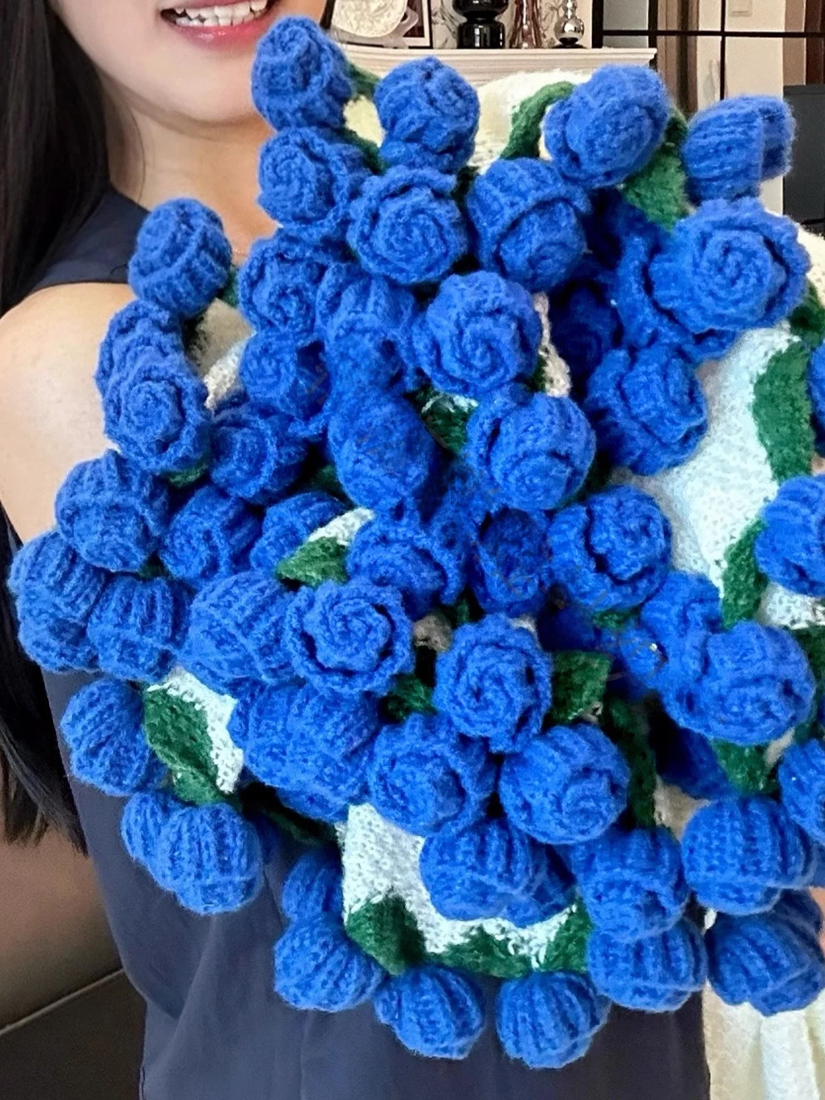 

Вязаное шерстяное одеяло-плед с цветочным узором для офиса и дома, создающее рождественскую атмосферу, теплое, на все сезоны