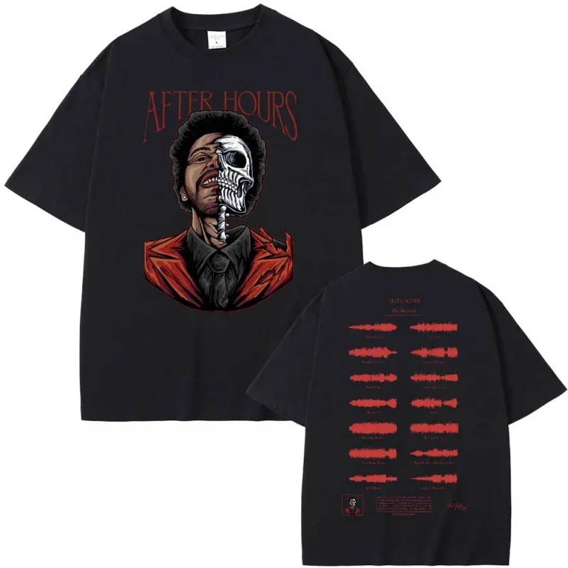 Rapper the Weeknd after hours graphic T-shirt New Printed T-Shirt Men's Fashion Cotton Short Sleeve Top T-Shirt