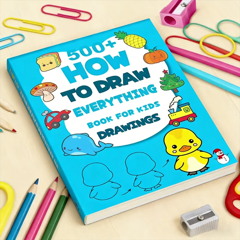 Libro de dibujo creativo paso a paso con más de 200 diseños |     Papel duradero, suministros para aprendizaje artístico y pintura, libro de actividades artísticas educativas para cultivar la creatividad y las habilidades motoras, regalo para entusiastas del arte, regalos de Pascua, Navidad y cumpleaños