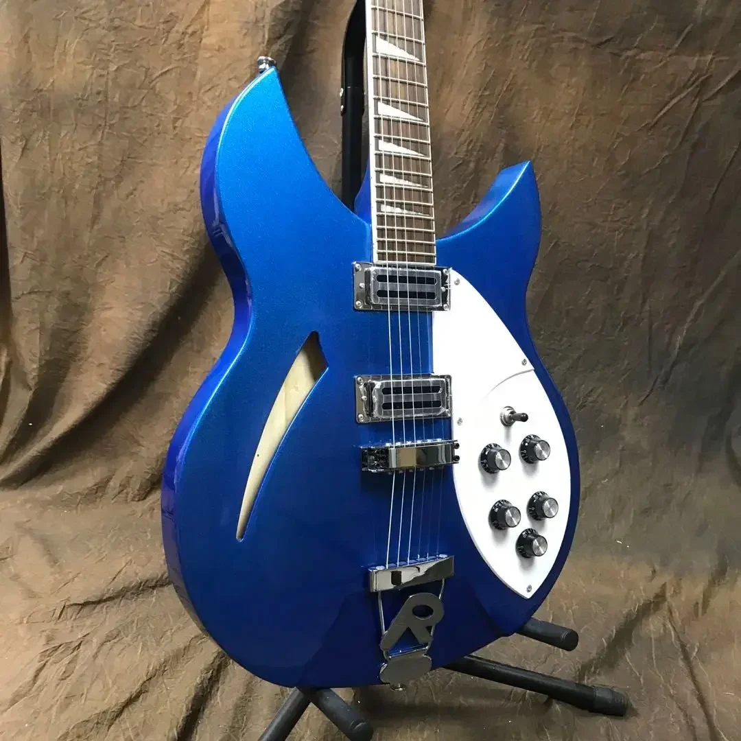 Musical InstrumentsRick 330  Guitar Metal Blue Color Semi Hollow Body High Quality Guitarra 2025