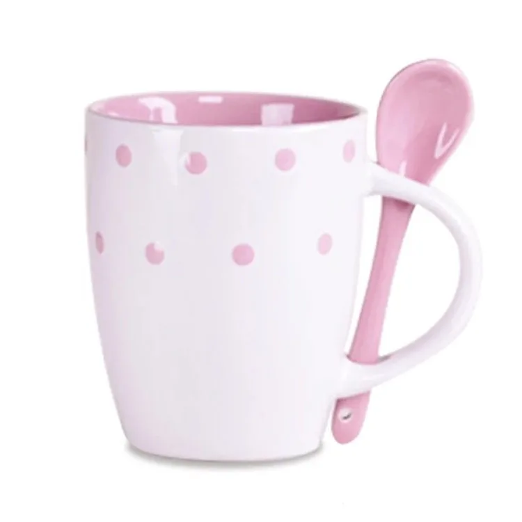 Imagem -02 - Caneca de Café Personalizada com Colher Caneca de Chá de Cerâmica Porcelana Grossa Moda Francesa Italiana Presente