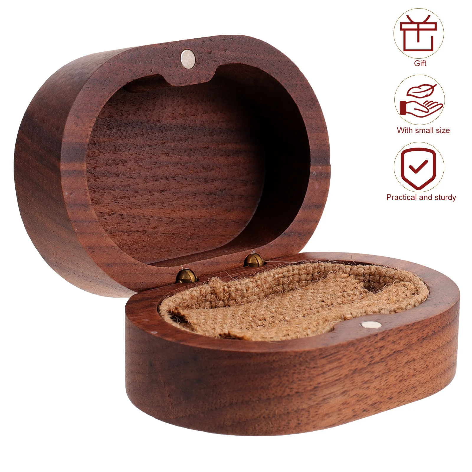 ريفي الصلبة الخشب خاتم صندوق مجوهرات الخطوبة حقيبة للتخزين مثالية لخواتم اقتراح الزفاف هدية صندوق خاتم الخطوبة #4