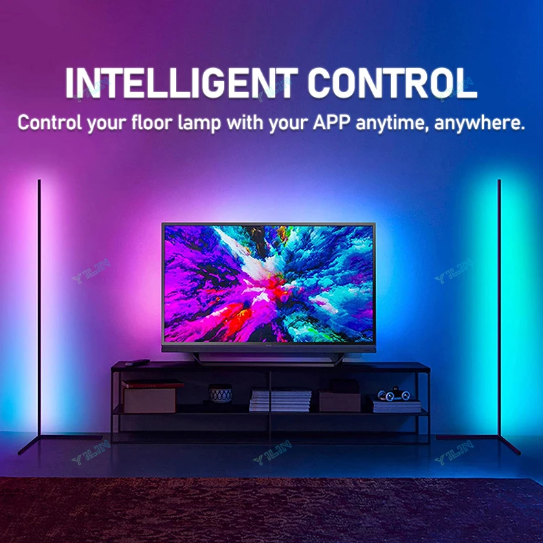 Upgrade 145/180CM Smart Floor Lamp RGBIC Tuya Smart APP Remote Control Nordic Stand Floor Mood Light For Game Room Decoration