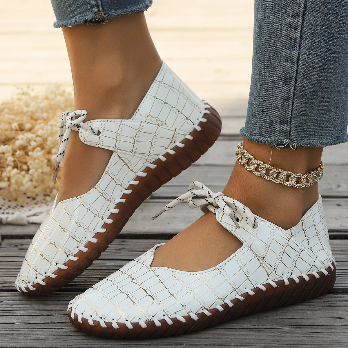 

Fashion Sewing Women Shoes Breathable Casual Mary Jane Shoes Outdoor Sports Shallow Walking Shoes Round Toe Fitness Ladies Shoe