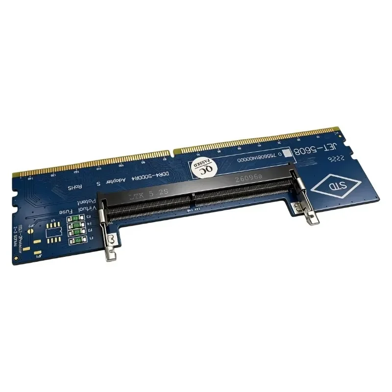 For JET‑5608 Laptop SO‑DIMM DDR4 To Desktop DDR4 RAM Adapter Card Virtual Fuse Protection Laptop SO‑DDR4 Memory Converter Teste