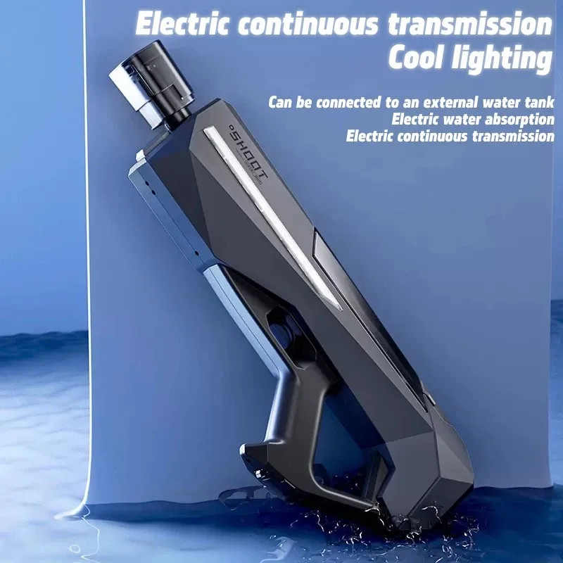 جديد نبض مدفع المياه الكهربائية ضوء بارد للأطفال لعبة بندقية سعة كبيرة التلقائي شفط الصيف لعبة الماء في الهواء الطلق #6