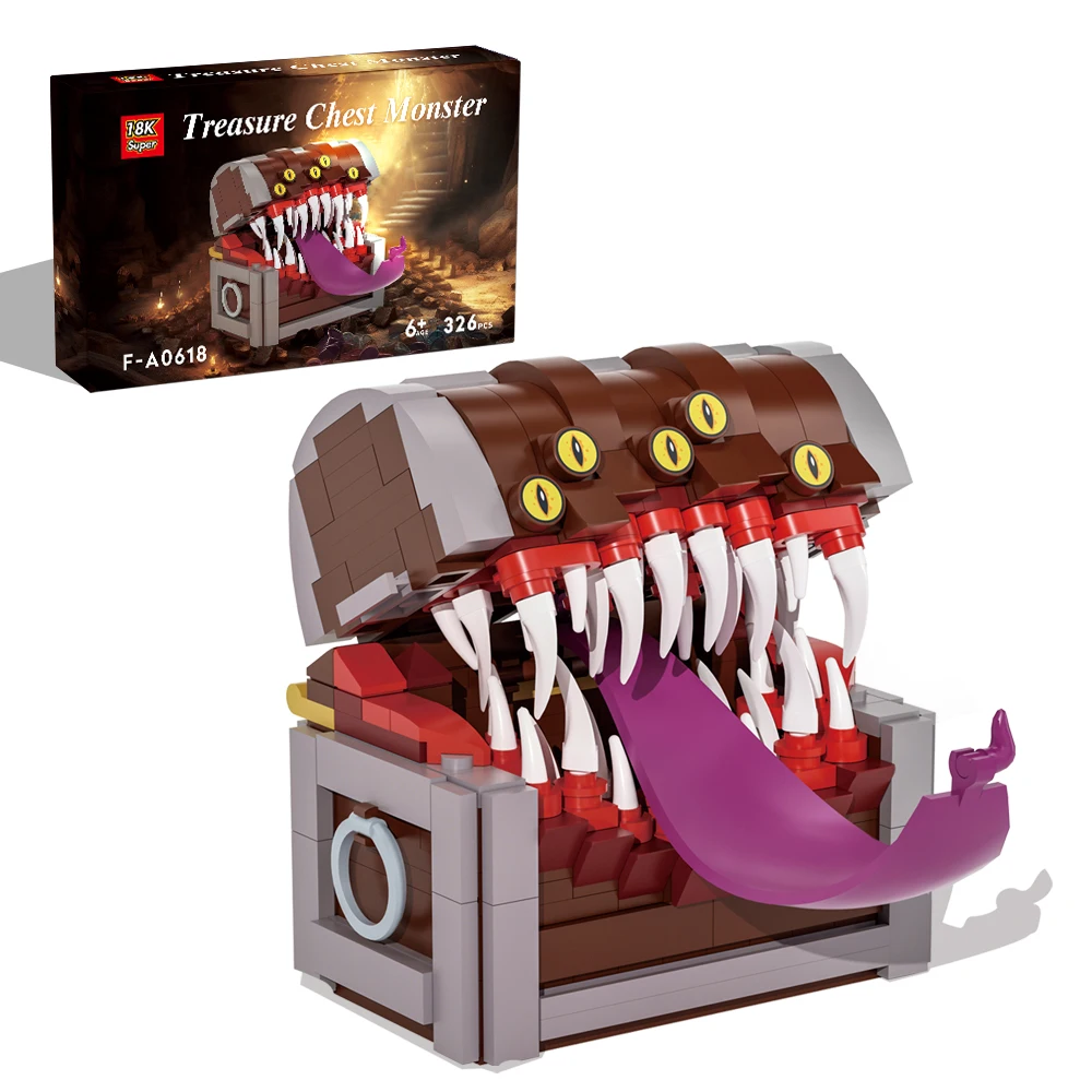 MOC Treasure Chest Monster Building Blocks Game Figures Diabloed Final Fantasyed Treasure Chest Monster Building Blocks Toy Gift