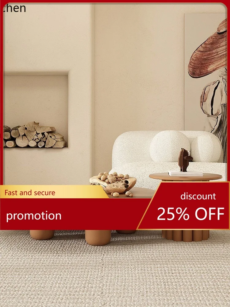 

YFY Creative Solid Wood Round Coffee Table Cream Series Living Room Coffee Table