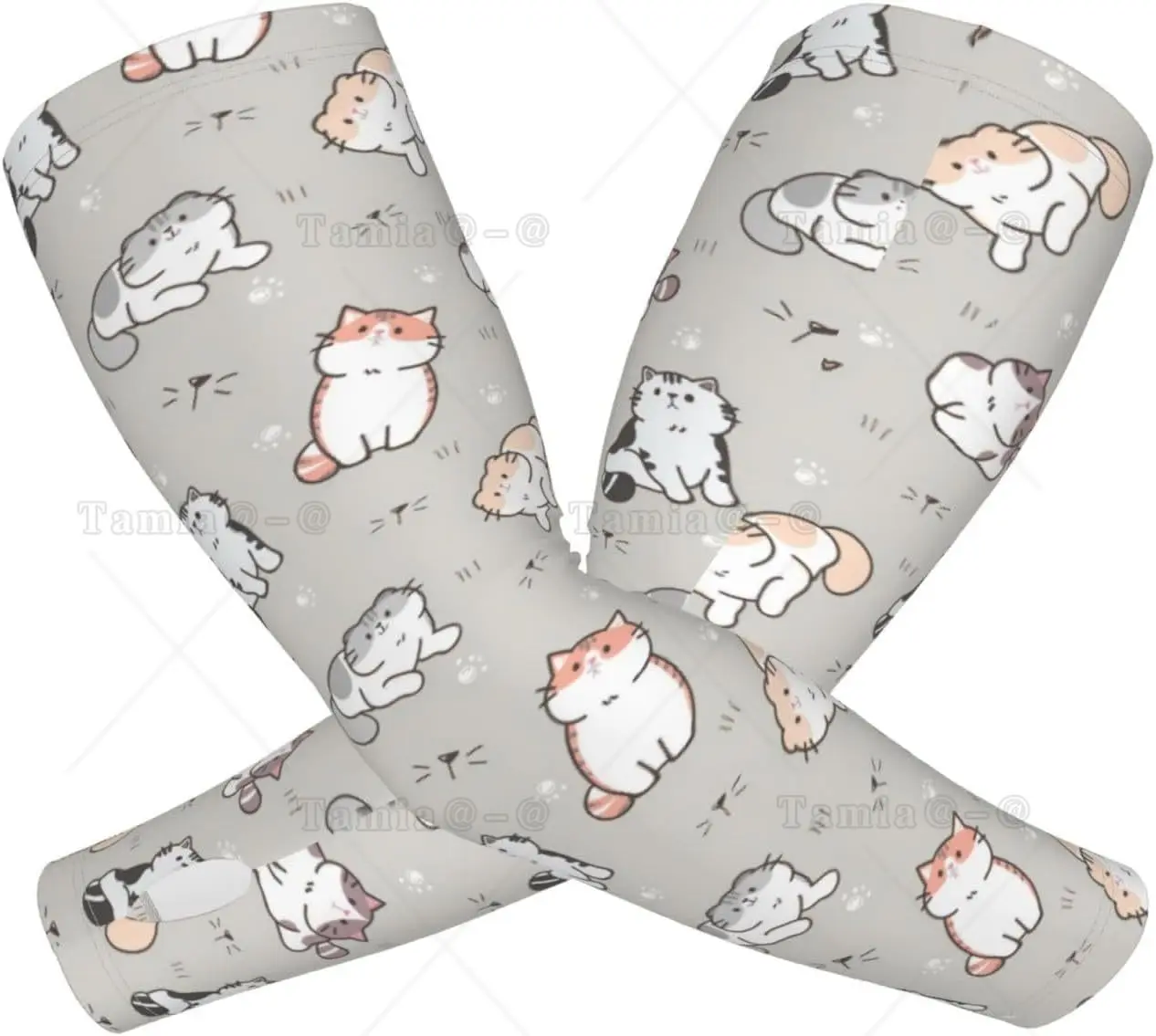 Cute Cat Print Cooling Sun Arm Sleeves Cat Print Sports Sleeve Arm Warmers Cats Arm Sleeves Covers for Men Women