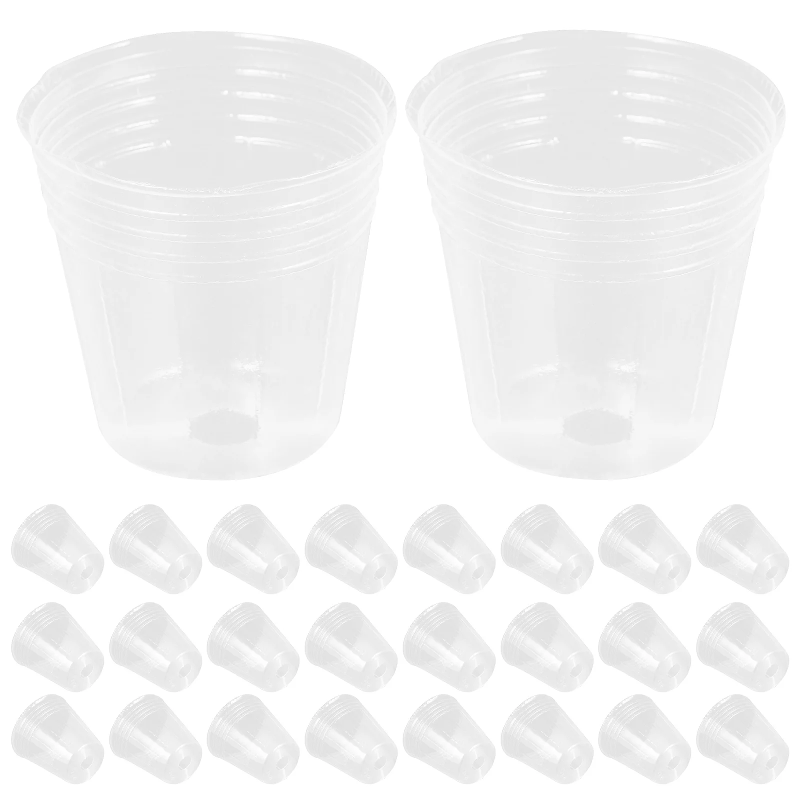 

50 Pcs Clear Flower Pot Nursery Cup Plant Pots with Drainage Garden Plastic for Plants