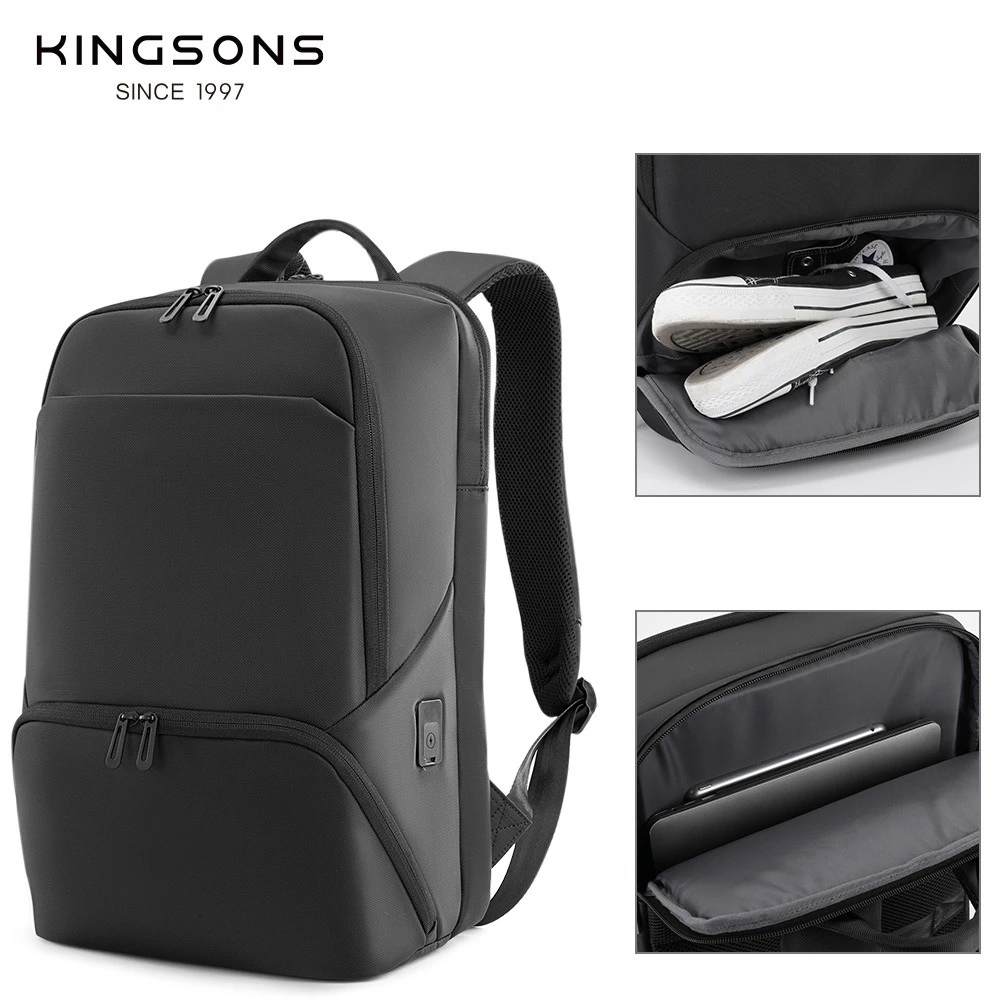 Zakelijke rugzak herenrugzak schoenenmagazijn USB onafhankelijke computermagazijn casual tas