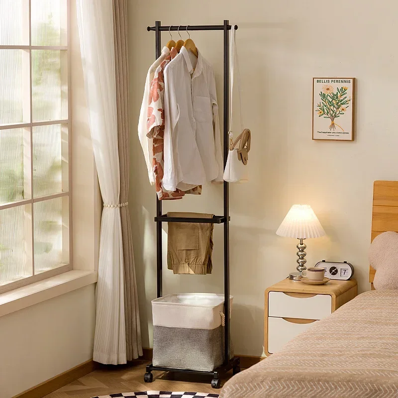 Multi-functional Clothes rack Floor-to-ceiling bedroom clothes pole Household coat rack Modern solid wood clothes rack