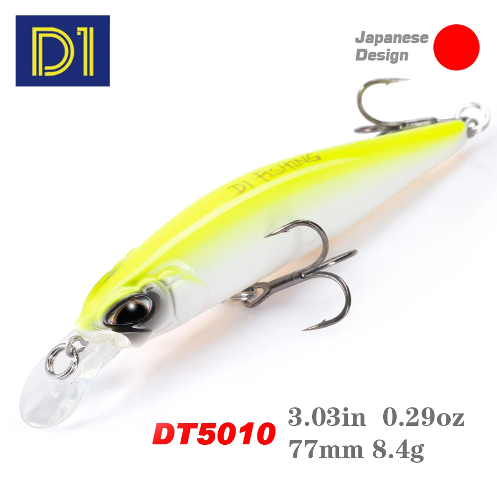 D1 Minnow Suspending & Sinking Jerkbait Fishing Lures 65mm/5g  77mm/8.4g Artificial Wobblers For Perch Pike Fishing Tackle