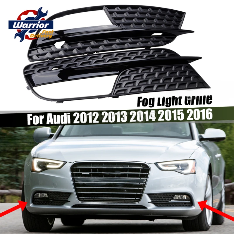 

Pair Car Front Bumper Fog Light Cover Fog Lamp Grille for Audi A5 2012 2013 2014 2015 2016 8T0807681H 8T0807682H Car Accessories