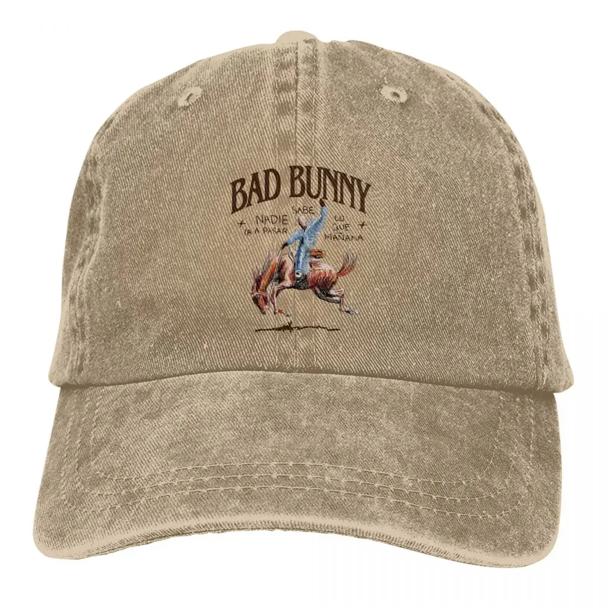 Vintage Bad Bunny Nadie Sabe Album Baseball Caps for Men Women Distressed Denim Snapback Cap Most Wanted Tour 2024 Outdoor Cap