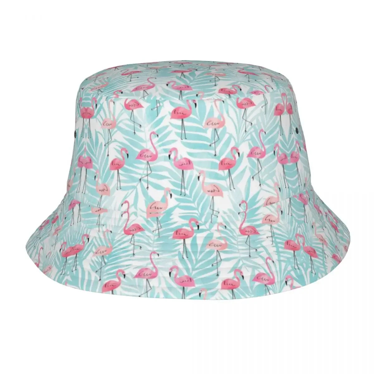 Tropical Plants Flamingo Bird Seamless Pattern Bucket Hat Men Women Unisex Trendy Summer Fisherman's Hat