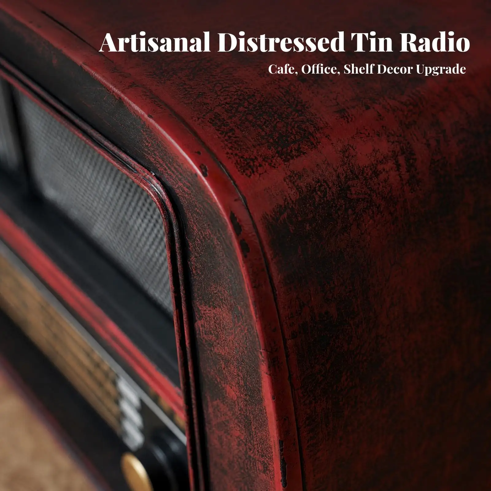European-Style Retro Radio Model Nostalgic Tabletop Radio Ornament with Speaker Grille Old-Fashioned for Home Interiors,