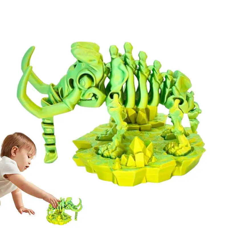 3D Printed Elephant Ancient Elephant Movable Fidget Toy Articulated Animal Model For Stress Relief Sensory Experience Charming