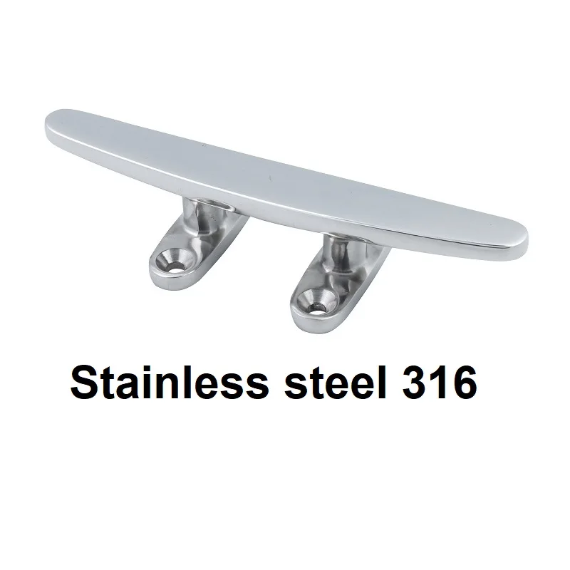 2 Pieces 316 Stainless Steel Dock Boat Cleats 5 inch 6 inch 8 inch Mirror Polish Marine Boat Yacht Open Base Deck Cleat