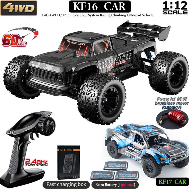 

KF16 / KF17 RC Car 2.4G 4WD 70KM/H High Speed Racing Brushless Remote Control Off-Road Drift Truck Electric Car Toys For Kids