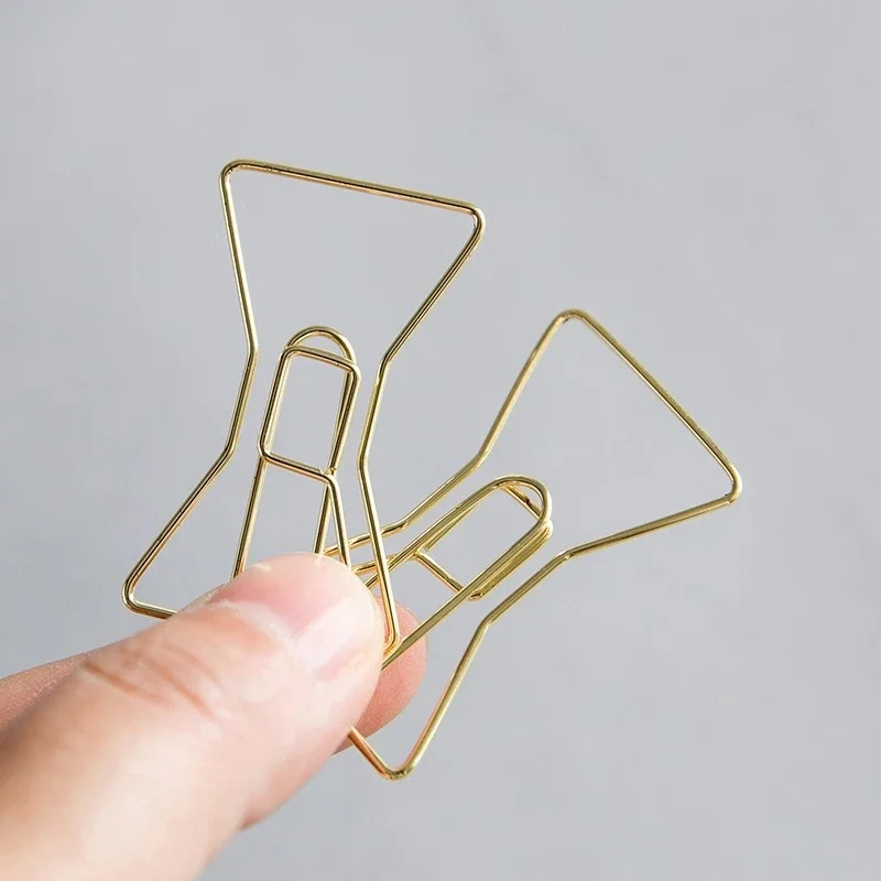 5Pcs/set Lovely Gold Bowknots Paper Clips for Notebook Inner Pages